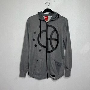 Men's Nike Pivot Full Zip Basketball Hoodie Medium Gray Black Hooded Size M